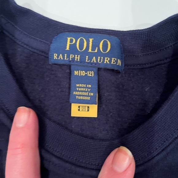 Ralph Lauren Polo Bear Boys Girls Navy Sweatshirt M (10/12) Like New - Picture 5 of 9